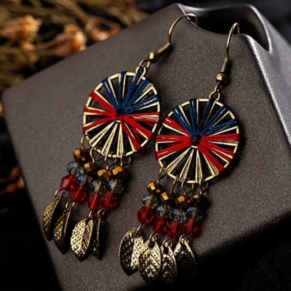 Y2K Vintage Ethnic Bohemian gypsy Water Drop Earrings festival Indian